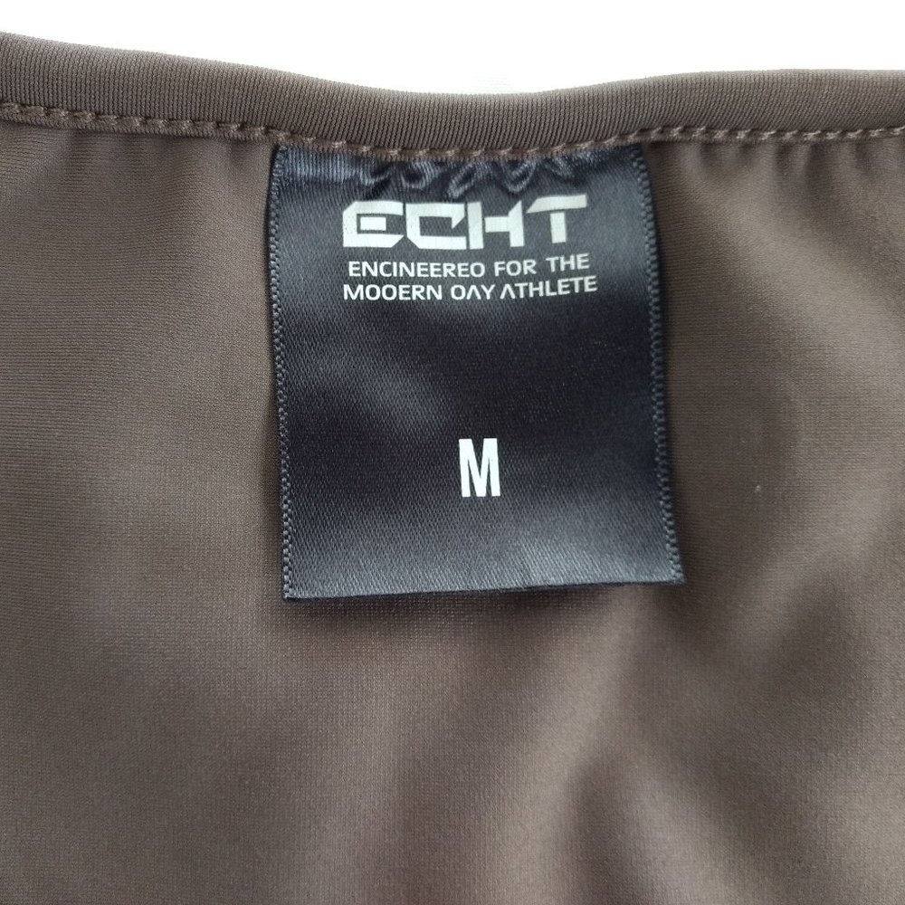 ECHT Tank Men's M Brown Muscle Fit Scoop Neck Pocket Round Hem Logo Pullover - Picture 9 of 13